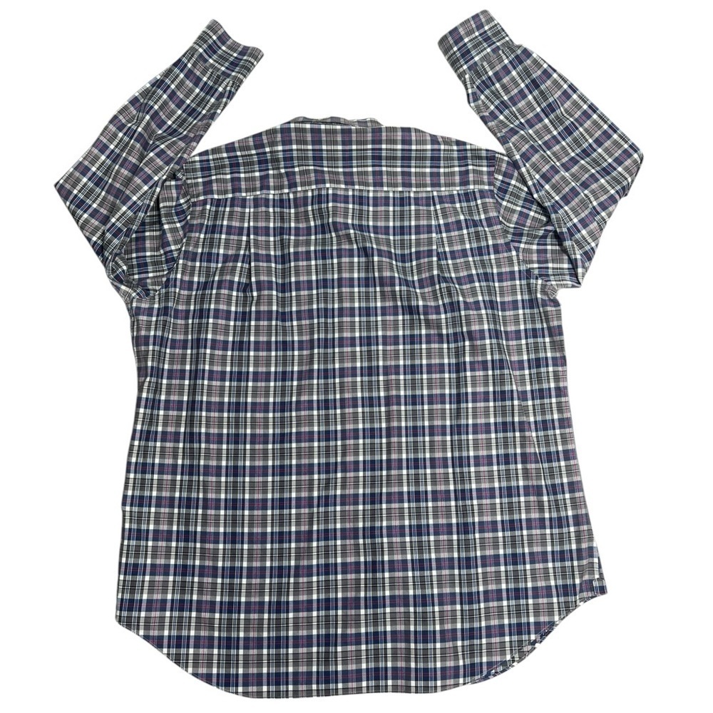 David Donahue big and tall XXL Gray Pink Blue Plaid Button Down Dress Shirt - Picture 7 of 11